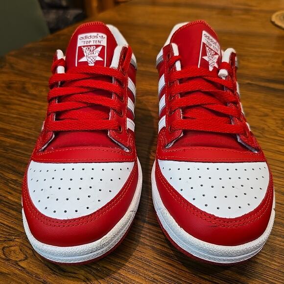 Adidas Top 10 Leather RB Low Trainer Sneakers Athletic Red White Men’s Size 5.5 main image 6